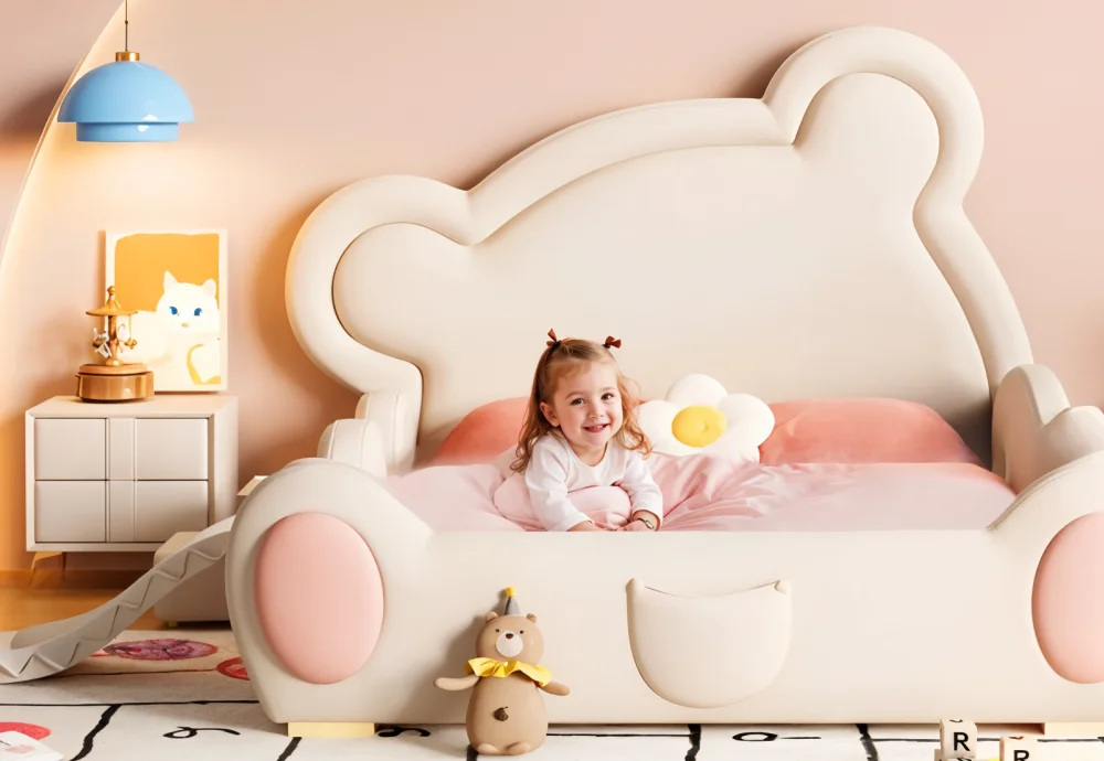 bed with teddy bear